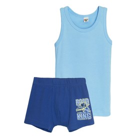 

Комплект: майка и трусы-боксеры для мальчика, рост 134 см, цвет голубой/тёмно - синий