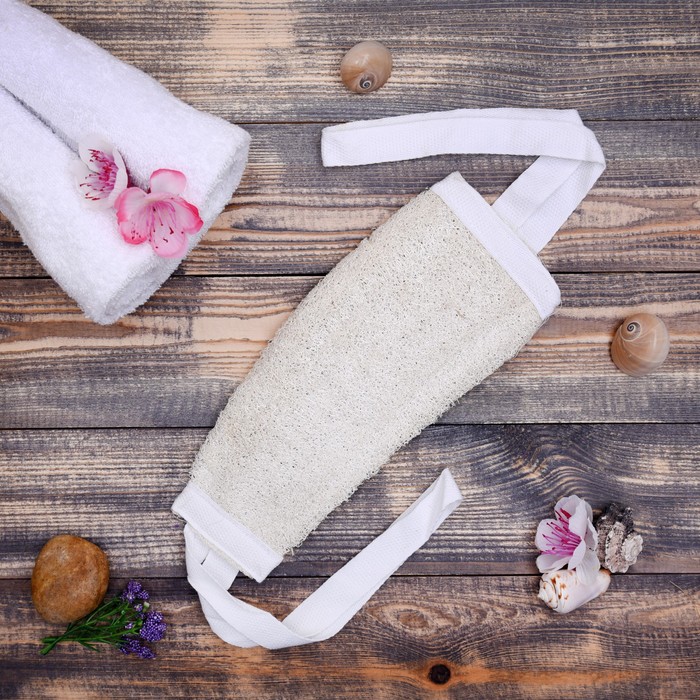 Мочалка натуральная с ручками, люфа