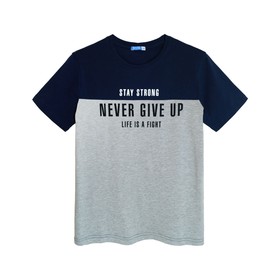 

Футболка мужская, размер 50, цвет тёмно - синий/серый меланж