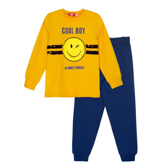Пижама для мальчика, рост 92 см, цвет желтый/синий