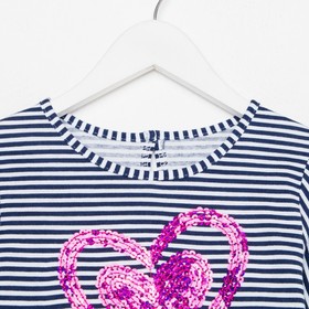 

Платье для девочки, цвет синий/белый/фуксия, рост 116