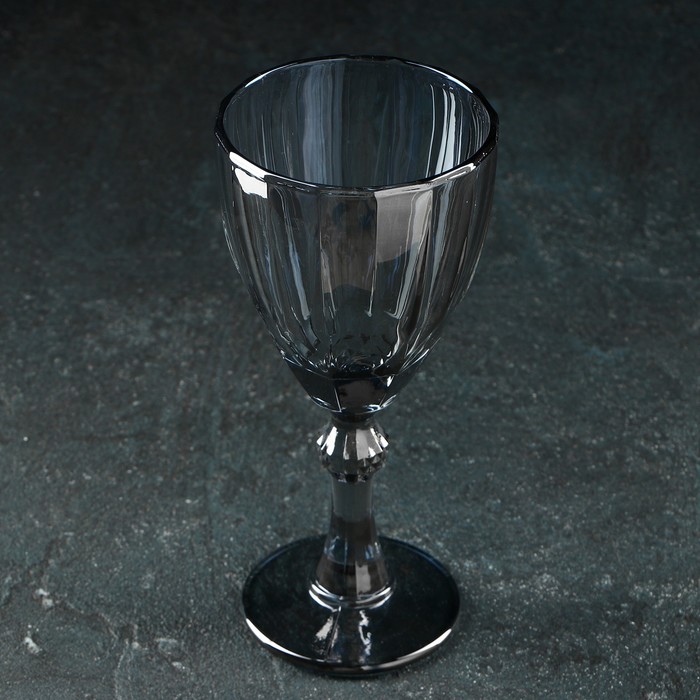фото Бокал стеклянный для вина «бал», 240 мл, 8,5×18,5 см, цвет серый