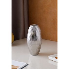

Ваза керамическая "Евро", настольная, булат, серебро, 21 см