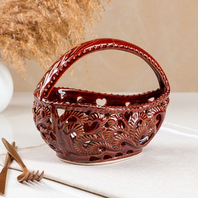 

Конфетница "Волна", коричневая, керамика, 16 см