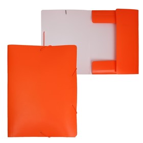 Папка на резинке А4, Calligrata "Neon", 500 мкм, 30 мм, неоновая, красный апельсин