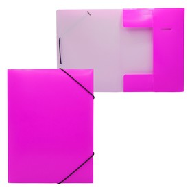 Папка на резинке А4, Calligrata "Neon", 500 мкм, 30 мм, неоновая, розовая