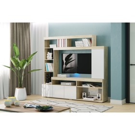 

Стенка для гостиной Сити, 1986х386х1827, Дуб сонома/белый