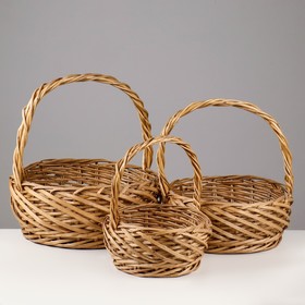 

Набор корзин плетёных, 3 шт, 45x18x46 см, натуральный