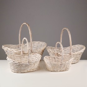 

Набор корзин плетеных, 4 шт, 59x44x16/23x47см, белый