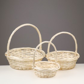 

Набор корзин плетеных, 3 шт, 43x15x43 см, белый