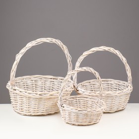 

Набор корзин плетеных, 3 шт, 35x14x36см, белый