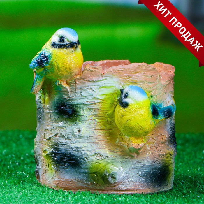 Фигурное кашпо "Синички на берёзе"