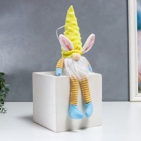 

Кукла интерьерная свет "Гном в шапке с зайчьими ушами, длинные ножки" жёлтый 30х8 см