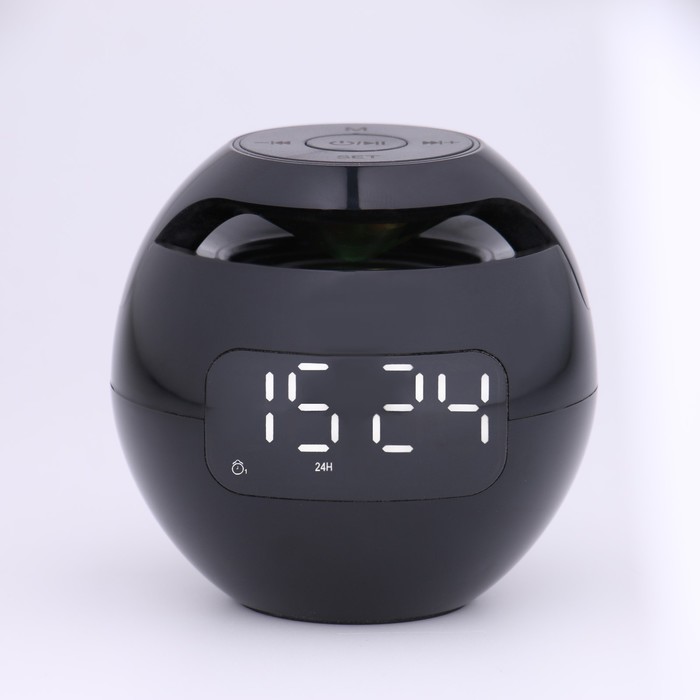 Часы - будильник электронные настольные: колонка, bluetooth, tf-карта, 8.5 х 7.5 см, USB
