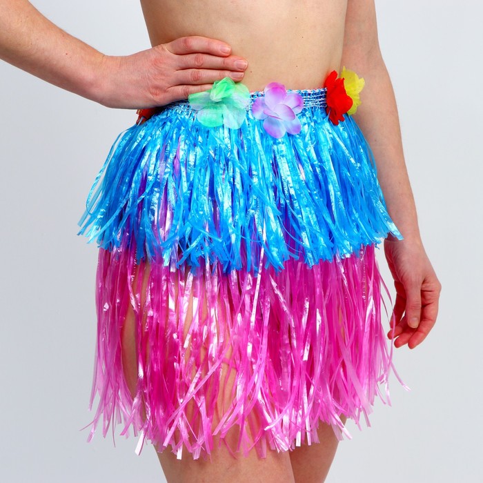 фото Гавайская юбка, 40 см, двухцветная голубо-розовая страна карнавалия