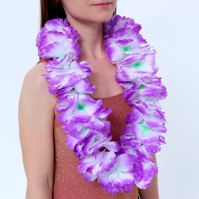 Гавайское ожерелье «Лепесточки», цвет фиолетовый