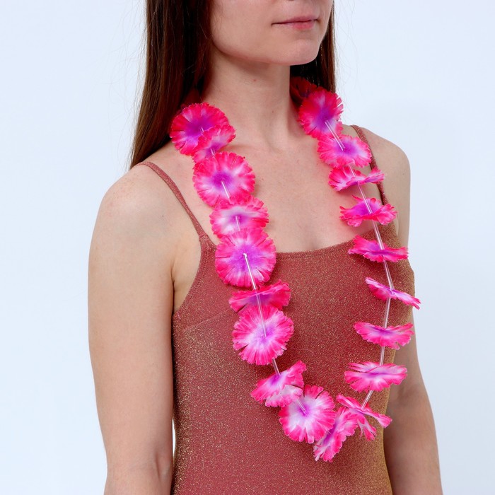 гавайское ожерелье пятилистник цвета микс Гавайское ожерелье «Бархатки», цвета МИКС