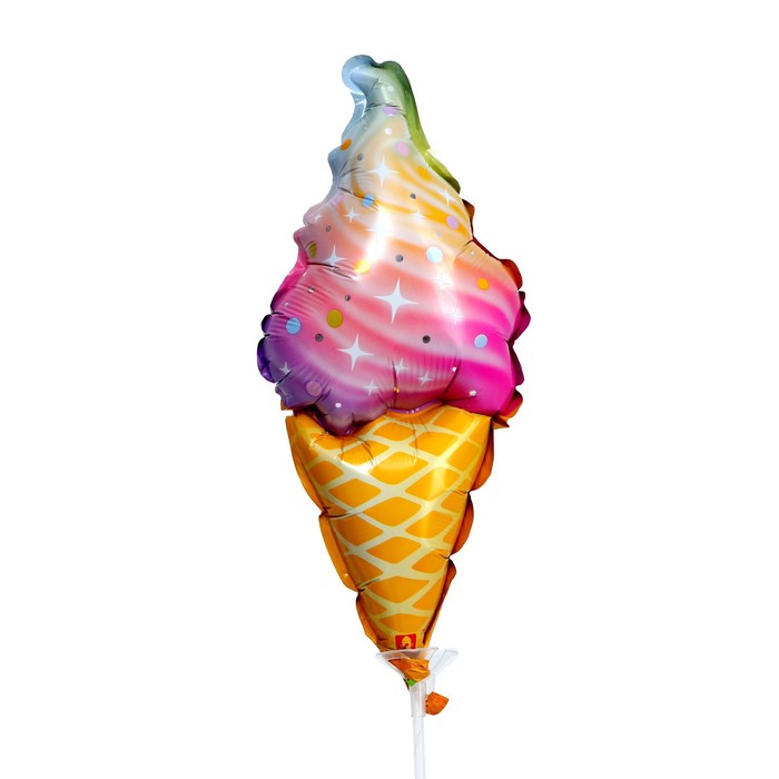 Шар фольгированный 13 «Искрящееся мороженое» с клапаном шар фольгированный 24 разноцветное мороженое