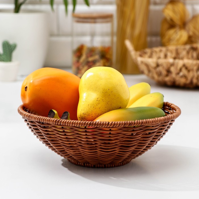 Корзинка для фруктов и хлеба «Огайо», d=23 см, круглая ваза для хлеба и фруктов amor d 21 см круглая цвет микс