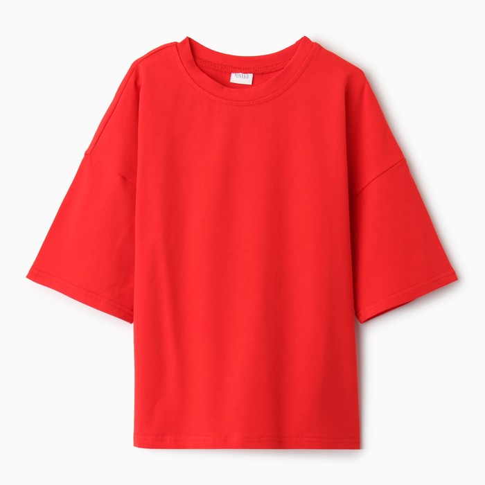 Футболка детская MINAKU:Basic line kids цвет красный, рост 104 детская футболка джазовый кот 104 красный