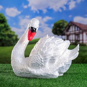 

Садовая фигура "Лебедь", большая, перламутровая, гипс, 25х45х38 см