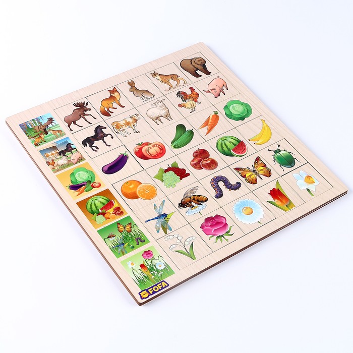 фото Обучающая доска ассоциация «флора и фауна» fofa