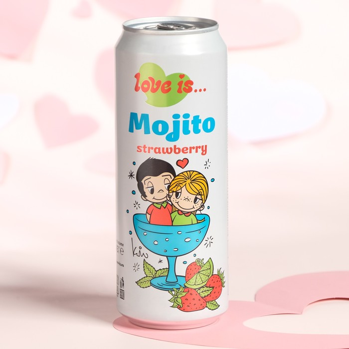 Газированный напиток Love Is Мохито, со вкусом клубники, 450 мл