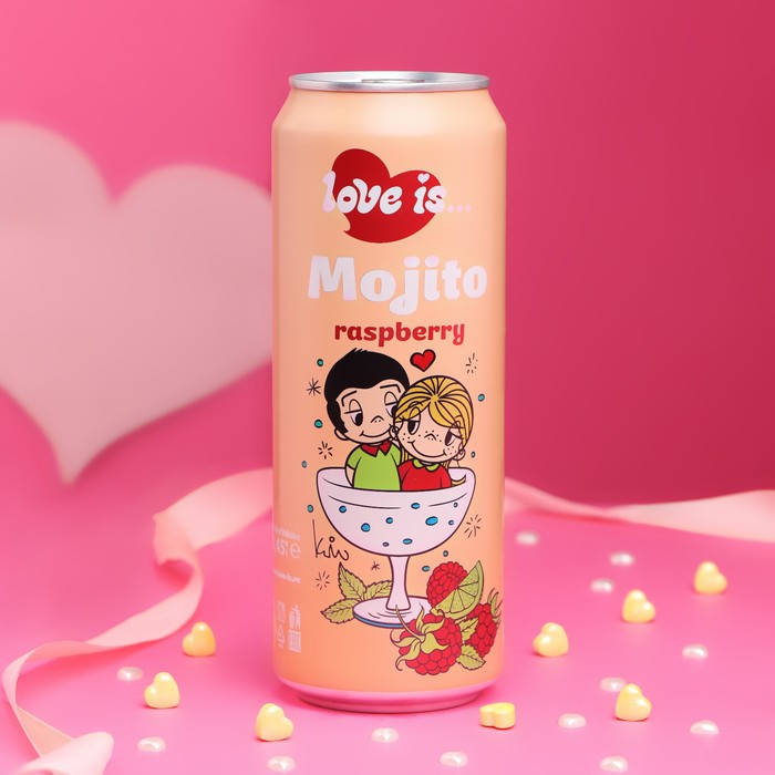 Газированный напиток Love Is Мохито, со вкусом малины, 450 мл