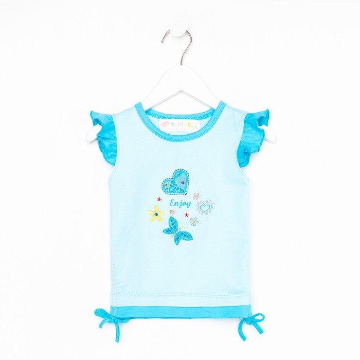 Блузка (футболка) для девочки А. 26-1318, цвет голубой, рост 92
