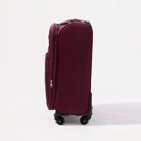 

Чемодан малый 20", отдел на молнии, 2 наружных кармана, кодовый замок, цвет бордовый