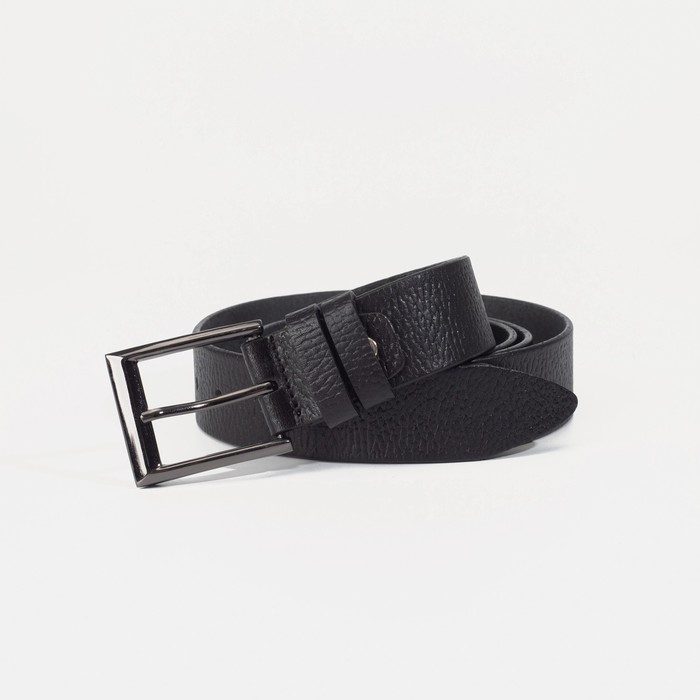 фото Ремень муж 06-01-03-01, 3,5*0,3*140 см, великан, винт, под кожу, пряжка т-металл, черный