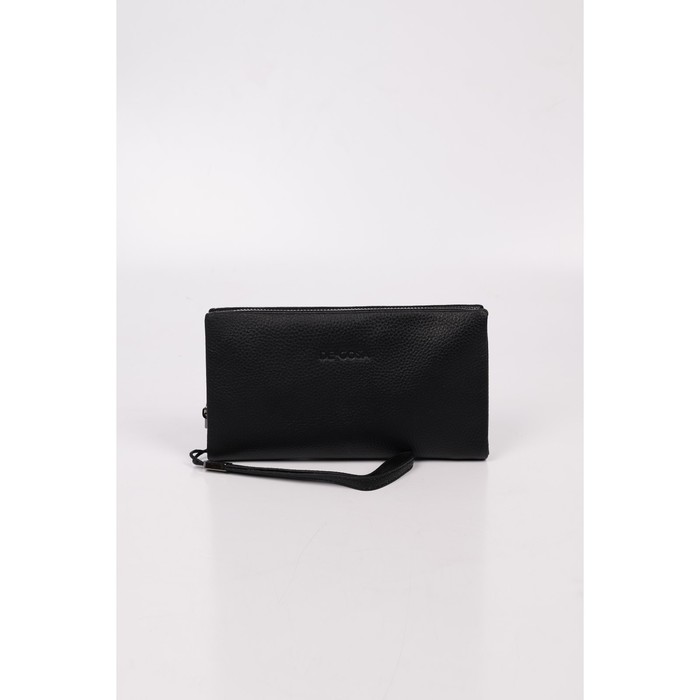 Клатч мужской, отдел на молнии, цвет черный 21х4х11см