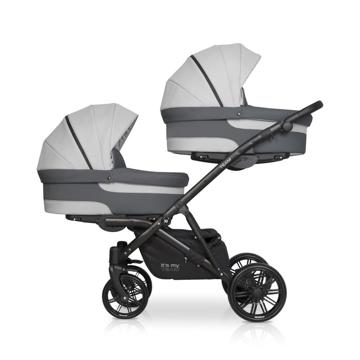 Коляска для двойни Riko Team, цвет grey fox