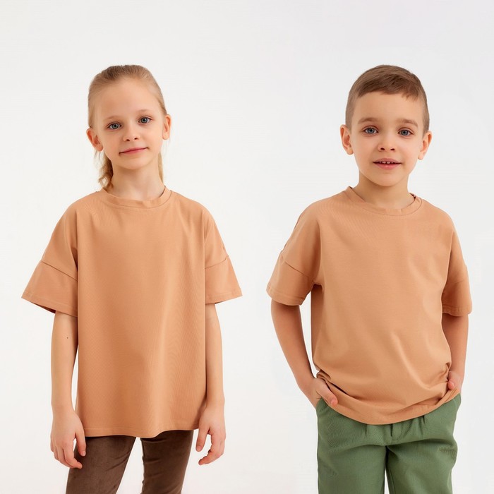 

Футболка детская MINAKU:Basic line kids цвет песочный, рост 110