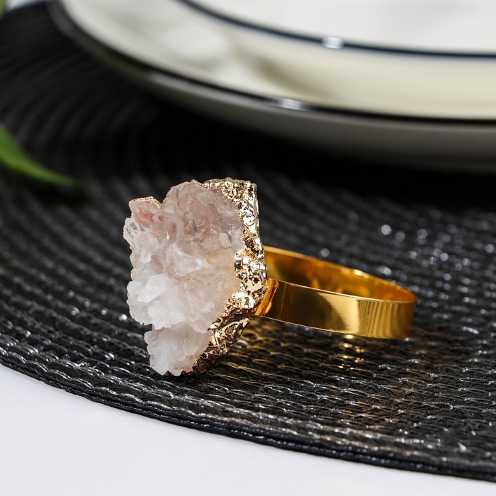 Кольцо для салфетки «Кристалл», 4×4,1×6,2 см, цвет металла золотой кольцо для салфетки волна 3 5×4 2×5 см цвет металла золотой