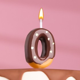 Свеча в торт "Шоколадная глазурь", цифра "0"