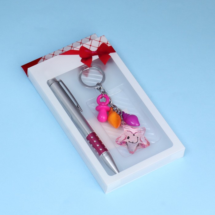 Набор подарочный 2в1 (ручка, брелок) подарочный набор ручка брелок арт 1