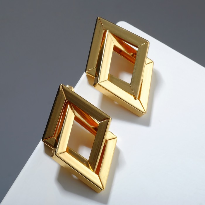 серьги металл геометрия намотка колец цвет золото Серьги металл «Геометрия» симбиоз, цвет золото