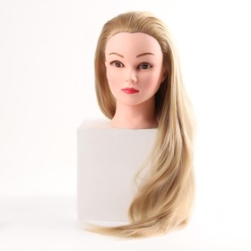 Голова учебная 60см блонд искусственный волос 24#  кор накл QF