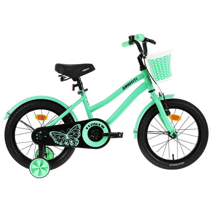 фото Велосипед 16" graffiti flower, цвет светло-зеленый