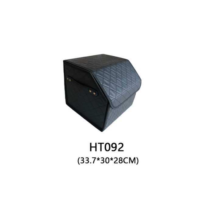 фото Саквояж в багажник автомобиля ht092, 33,7*30*28 см, экокожа, черный с черной строчкой c2r