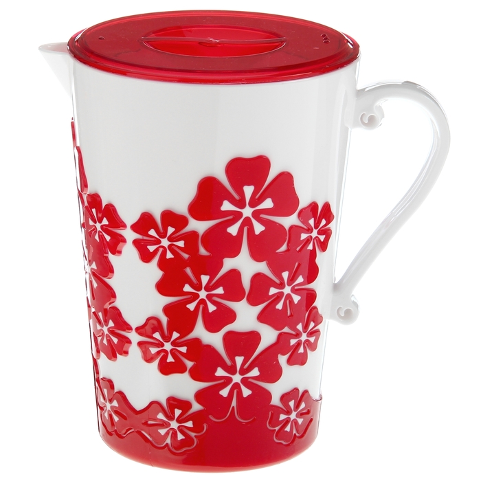 Кувшин с крышкой 2,2 л "Камелия", цвет красный