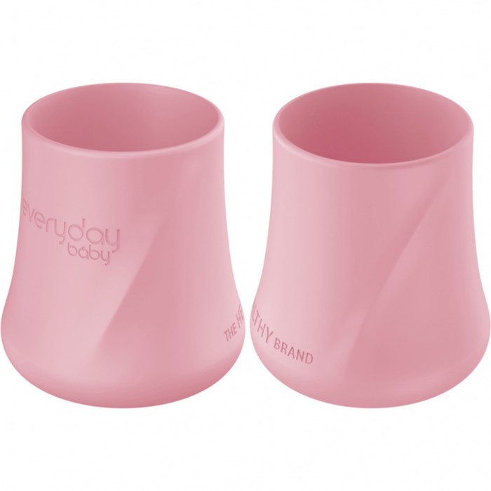 Детская силиконовая чашка, 2 шт, розовый детская силиконовая чашка для питья детская герметичная чашка с крышкой соломенная посуда для малышей детская силиконовая посуда