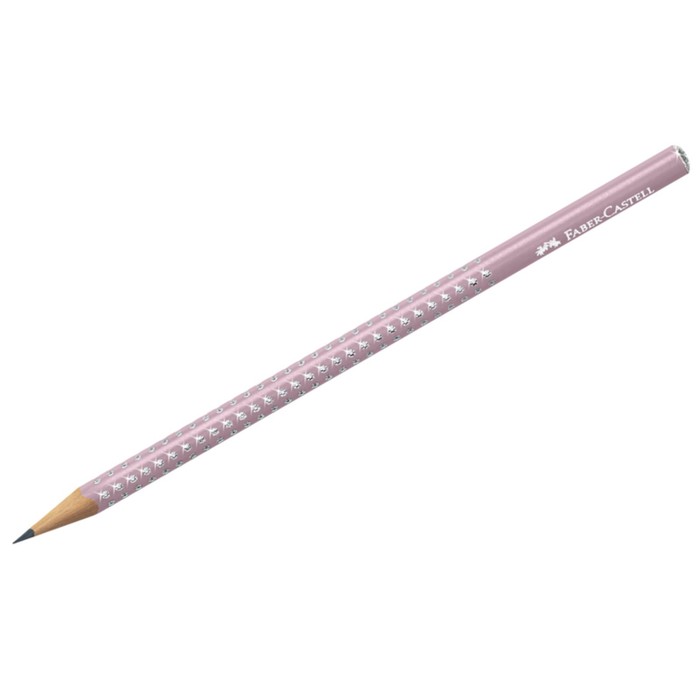 

Карандаш чёрнографитный Faber-Castell Sparkle В, трёхгранный, дымчато-розовый