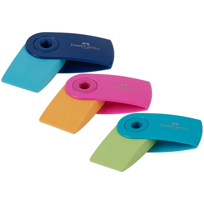 

Ластик Faber-Castell Sleeve Mini, прямоугольный, 54 х 25 х 13 мм, пластиковый футляр, МИКС
