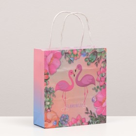 

УЦЕНКА Коробка подарочная, Flamingos, 17х17х6