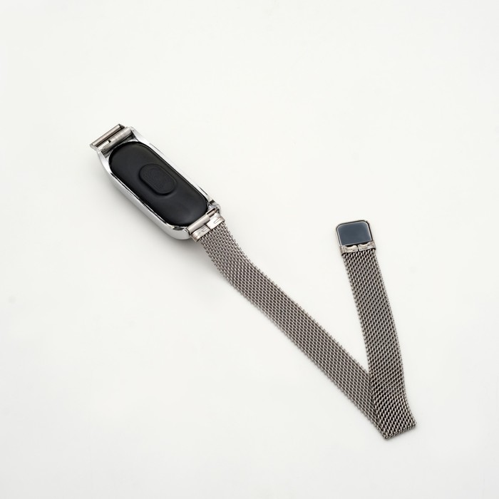 фото Часы наручные электронные мужские, магнитный браслет, серебристые