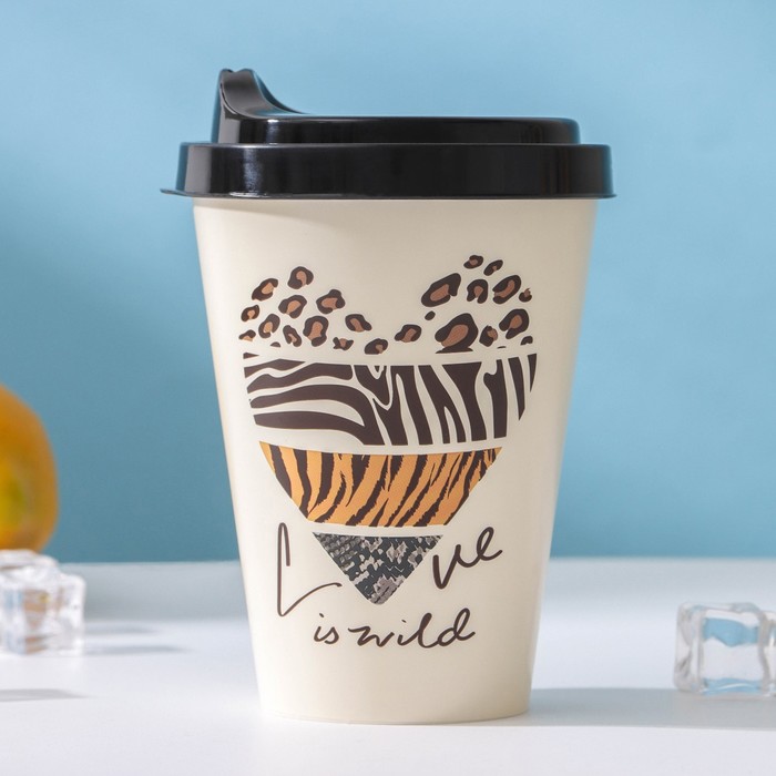 Стакан с крышкой IZI-GO 420 мл с декором 89₽