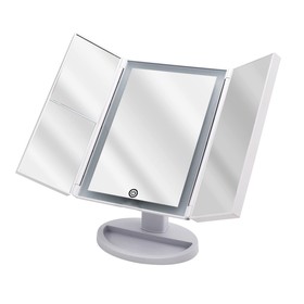 Зеркало косметическое настольное Vivian M 1х/2х/5х-увеличение, LED сенсор, USB, белое
