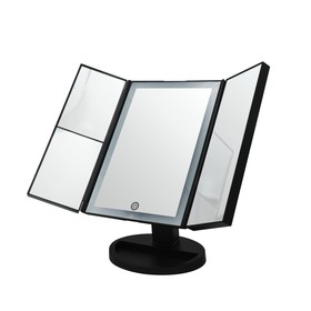 Зеркало косметическое настольное Vivian M 1х/2х/5х-увеличение, LED сенсор, USB, чёрное